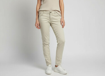 spodnie ze ściągaczami damskie bershka: Material trousers for women, size L