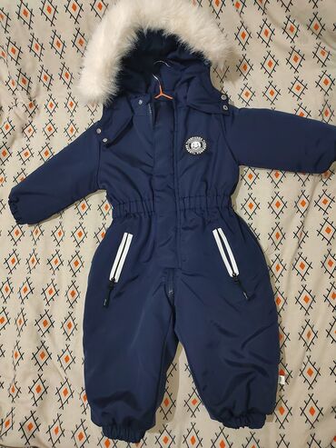 леопардовые вещи: Детский зимний комбинезон, тёмно-синий Новый размер 100 74 см от плечи
