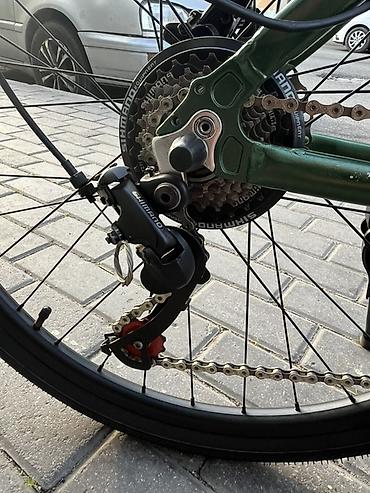 velosiped nagd: Şəhər/trek tipli velosiped – yaşıl rəng, yüngül alüminium gövdə — 7