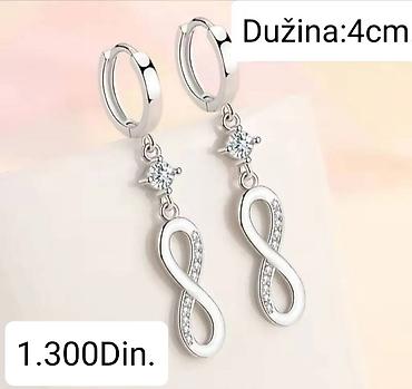 necklace: Elegantne posrebrene viseće minđuše od hirurskog čelika sa žigom — 3