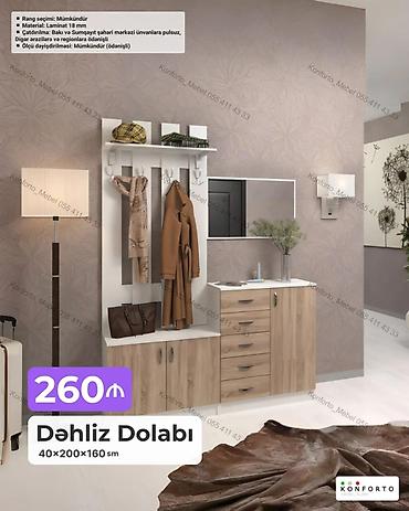 Dəhliz Dolabı – 40×200×160 sm - Funksional dizayn: açıq asılqan lalafo.az -da Dəhliz Dolabı – 40×200×160 sm - Funksional dizayn: açıq asılqan