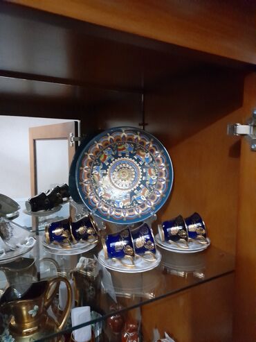 Кофейный набор, цвет - Синий, Фарфор, 6 персон, Чехия