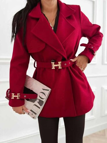 Kaputi: Ženski strukirani kaput s pojasom - Model do sredine butina, sa — 5