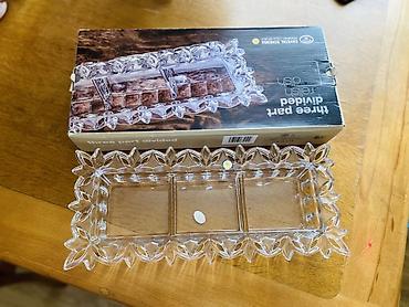 xrusta: Kristal Bohemia üç bölməli servis qabı - Material: yüksək keyfiyyətli — 1