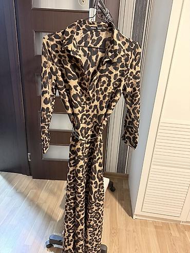 S Model: Leopard naxışlı uzun paltar - Stil: Köynək tipli, uzun