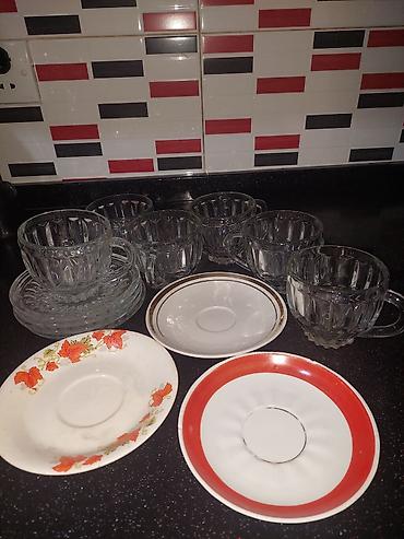 ramka sekilleri: Çay dəsti, rəng - Qırmızı, Şüşə — 1