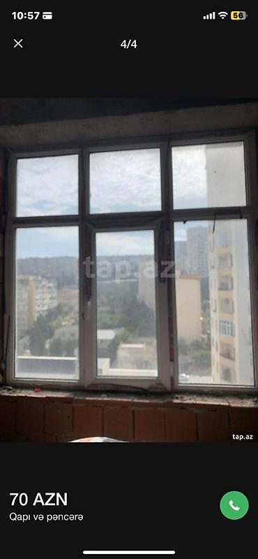 sendvic: PVC qapı-pəncərə dəsti - Balkon üçün PVC qapı və yanında pəncərə — 1