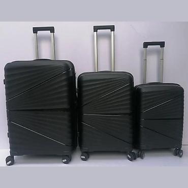 Putni koferi i torbe: Set tvrdih kofera – 3 komada, crna boja - Materijal: čvrsta ABS/PC — 1