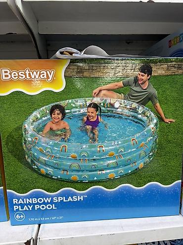 Надувной детский бассейн Bestway Rainbow Splash Play Pool. - Яркий