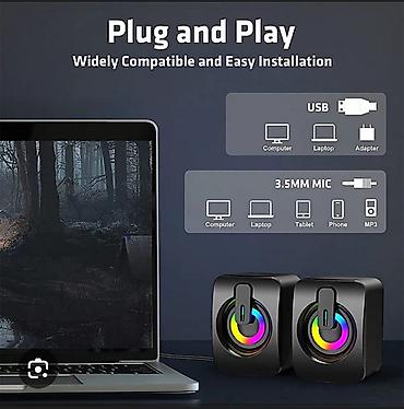калонки маленькие: 🎶Компьютерные колонки с подсветкой RGB Компактные, не занимают много — 1