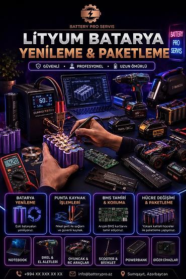 çat şüşə təmiri: Xidmət: Lityum batareya yeniləmə və paketləmə 3.7V 1500mAh 18650 — 1