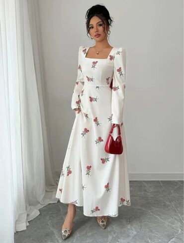 летние платья: Күнүмдүк көйнөк, Узун модель, Шифон, L (EU 40)