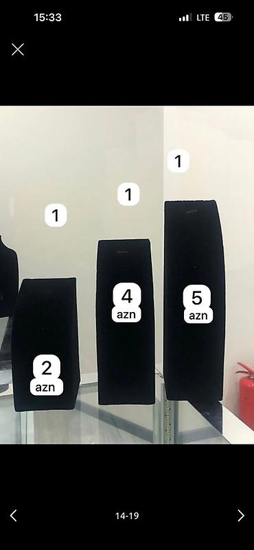 Оборудование для магазинов: Məhsul: Bəzək əşyaları üçün vitrin/stand dəstləri Təsvir: - Qara — 10