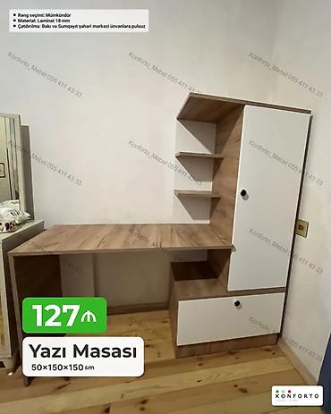 ofis masa: Künc masa, Stulsuz, Polkalı, Siyirməli, Sadə laminat — 1