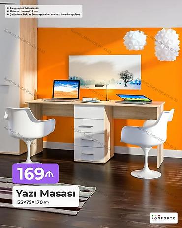 evo sl: Düz masa, Stulsuz, Siyirməli, Sadə laminat — 1