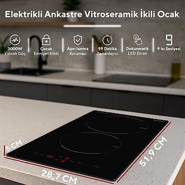 Elektrik sobaları: №: 1463 Məhsulun adı: Quraşdırılan bişirmə səthi Kumtel HV3-02 Brend — 5