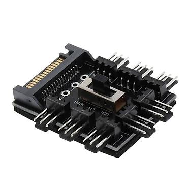 восемь: Разветвитель NNC FAN HUB SATA на 8 3PIN вентиляторов КОНТРОЛЛЕР — 3