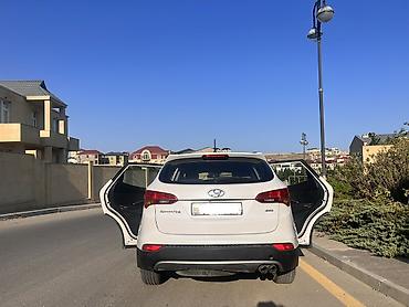 santa fe 2008: Hyundai Santa Fe, ağ rəng, 4WD krossover/SUV. Xüsusiyyətlər: - Tam — 8
