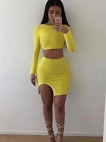 massimo dutti baletanke: Komplet crop top i suknjica na slic,sa elastinom. Žuta,svetlo — 1