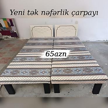 Çarpayılar: Təzə çarpayılar. 1 nəfərlik çarpayılar 65manat. 2 nəfərlik taxt — 6