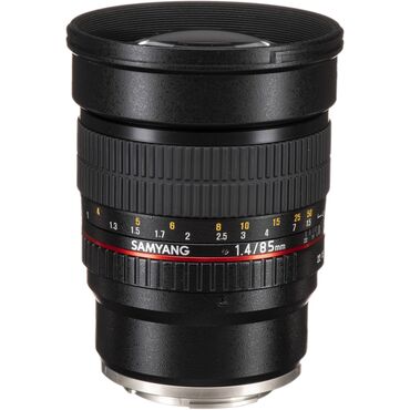 obyektiv canon: Samyang 85mm f1.4 manual focus. Sony üçün. 2-3 defe islenib