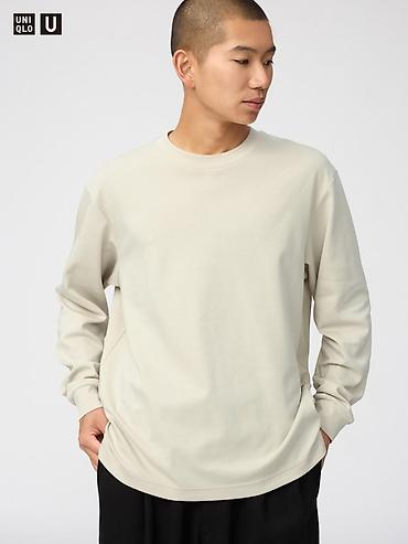 ско: Лонгслив UNIQLO U, мужской - Модель: базовый лонгслив с длинным — 2