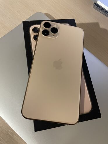 iphone x gold: IPhone 11 Pro Max, Колдонулган, 256 ГБ, Алтын, Коргоочу айнек, Куту, 81 %