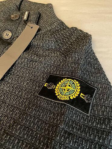 nike tech flecce: Мужской вязаный кардиган Stone Island на пуговицах. - Фактурная вязка — 2