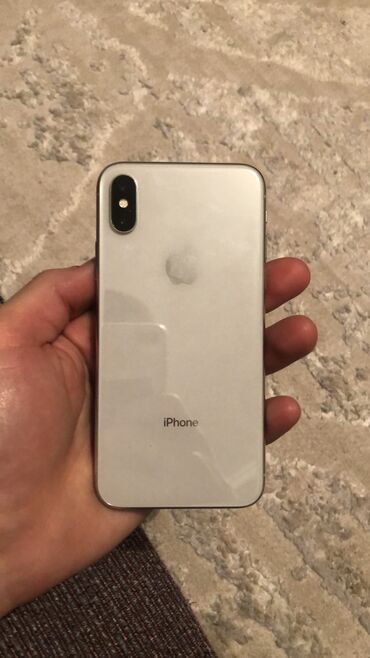 Apple iPhone: IPhone X, Б/у, 64 ГБ, Белый, Чехол, 77 %