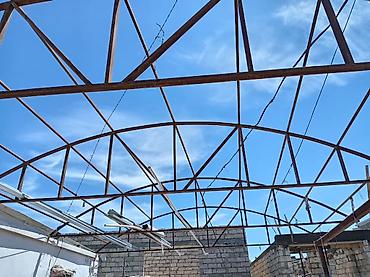 dəmir ferma: Metall konstruksiya – tağvari dam karkası - Material: qalın divarlı — 2