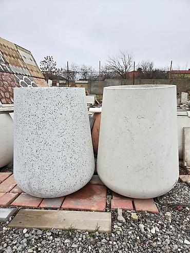 мох: Beton dekorativ çiçək dibçəkləri – Material: yüksək möhkəmliyə malik — 4