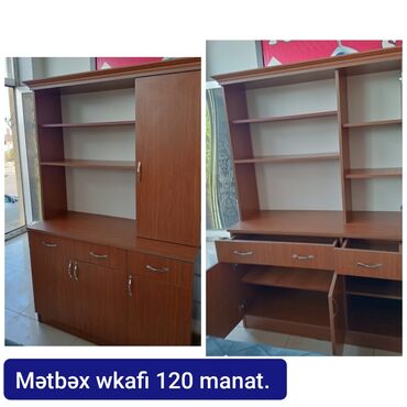 metbex mebeli satilir: Mətbəx şkafı – taxta teksturalı, funksional dizayn. - Üst hissə: iki