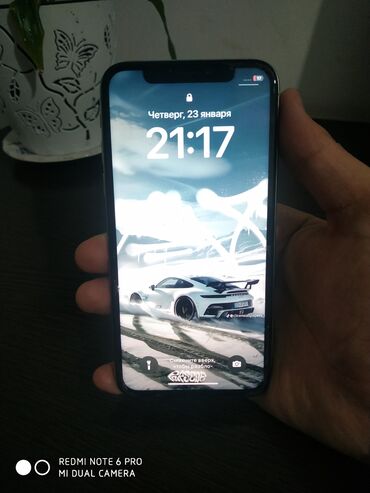 Apple iPhone: IPhone X, Б/у, 256 ГБ, Белый, Чехол, 100 %