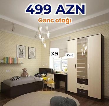 uşaq dolabi: Gənc otağı dəsti – 499 AZN Komplektin tərkibi: - Tək nəfərlik çarpayı — 1