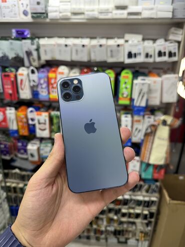 мобильные телефоны новый: IPhone 12 Pro, Колдонулган, 128 ГБ, Көк, Коргоочу айнек, Каптама, Бөлүп төлөө менен, 74 %