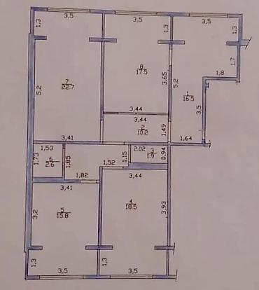 кок джар жилмассив: 4 комнаты, 106 м², Кок-Жар мкр Элитка, 7 этаж — 2