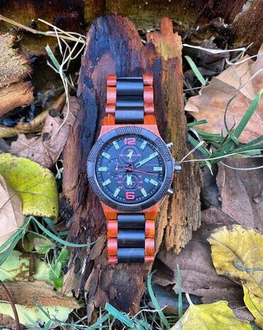 Qol saatları: Təbii ağacdan hazırlanmış kişi qol saatları - Korpus və qayış — 5