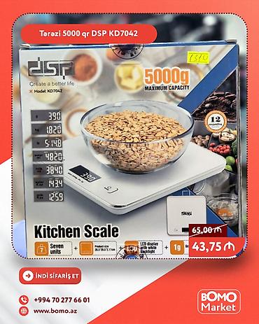 DSP KD7042 mətbəx tərəzisi - Maksimum tutum: 5000 q - Dəqiqlik: 1 q -