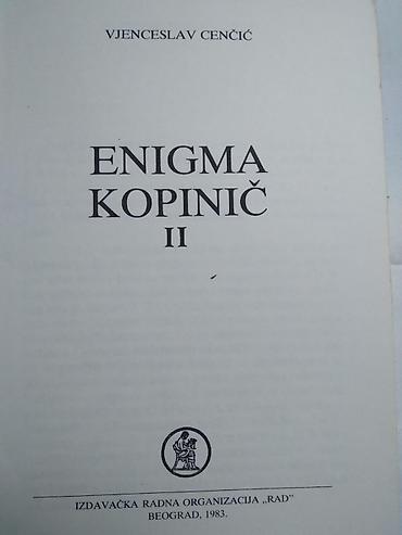 mbappe extra sticker: Knjiga: Enigma Kopinič 1-2 Vjenceslav Cenčić 1983. 313+271 str. 20 — 3