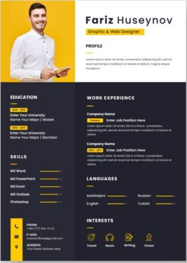 Reklam, çap: CV Hazırlanması Uğurlu iş Müsahibələri üçün CV Sifarişi . CV-nizə — 9