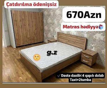 dolab: İkinəfərlik çarpayı, Dolab, 2 tumba, Yeni — 1