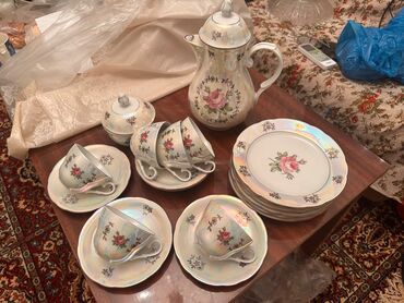 Çay dəstləri və servizlər: Çay dəsti, Farfor, Bohemia, 6 nəfərlik, Almaniya