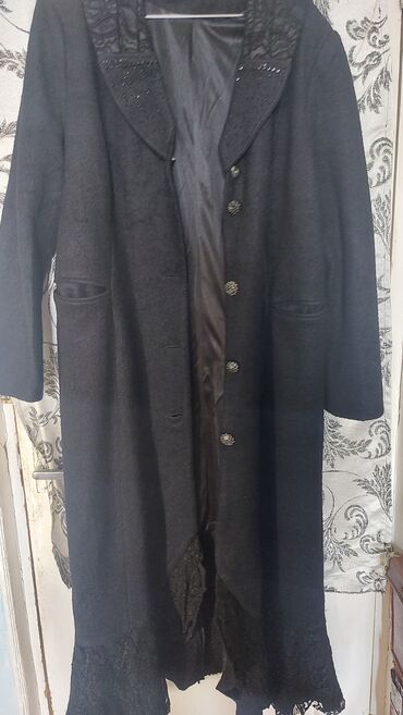 женское пальто: Пальто 6XL (EU 52), цвет - Черный