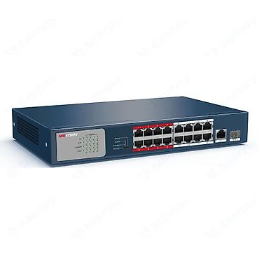 best comp: Коммутатор PoE Hikvision HiWatch Series HWS-0318P-135 - 16 портов — 1