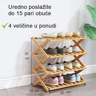 lenjivac: Sklopiva polica- cipelarnik od bambusa (za obucu, cvece, knjige — 1