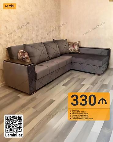 Мебель: Künc divan – müasir dizaynlı, komfortlu model - Ölçülər: 240 × 150 sm — 1