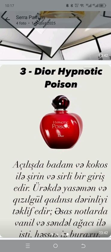 qiz ucun kurtkalar: Dior Hypnotic Poison ətri, badam və kokosun şirin və sirli qarışığı