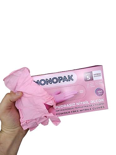 Nitril əlcəklər: Çəhrayı nitril Əlcək (Monopak) #makropak #əlcəklər #topdan — 1