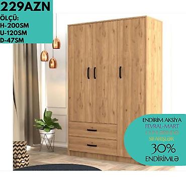 Dolablar: Yeni, 3 qapılı, Kredit, Ağ, Açılan, Düz dolab — 9