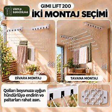 ucuz utu: Gimi Lift 200 sm — tavan və divar üçün paltar quruducusu Gimi Lift — 2